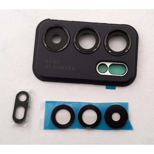 set 3 lente camara mas cubierta camara negra para Oppo Reno 6 5g calidad premium