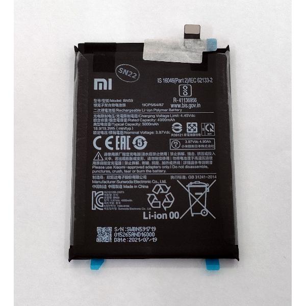 Bateria BN59 5000mAh para Xiaomi Redmi Note 10M2101K7AI Redmi Note 10s 46020000645Z Service Pack