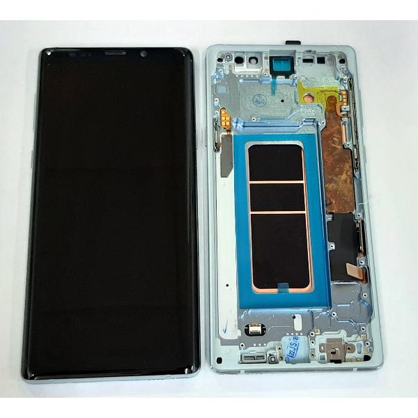 Pantalla lcd calidad oled para Samsung Galaxy Note 9 N960F mas tactil negro mas marco azul claro compatible