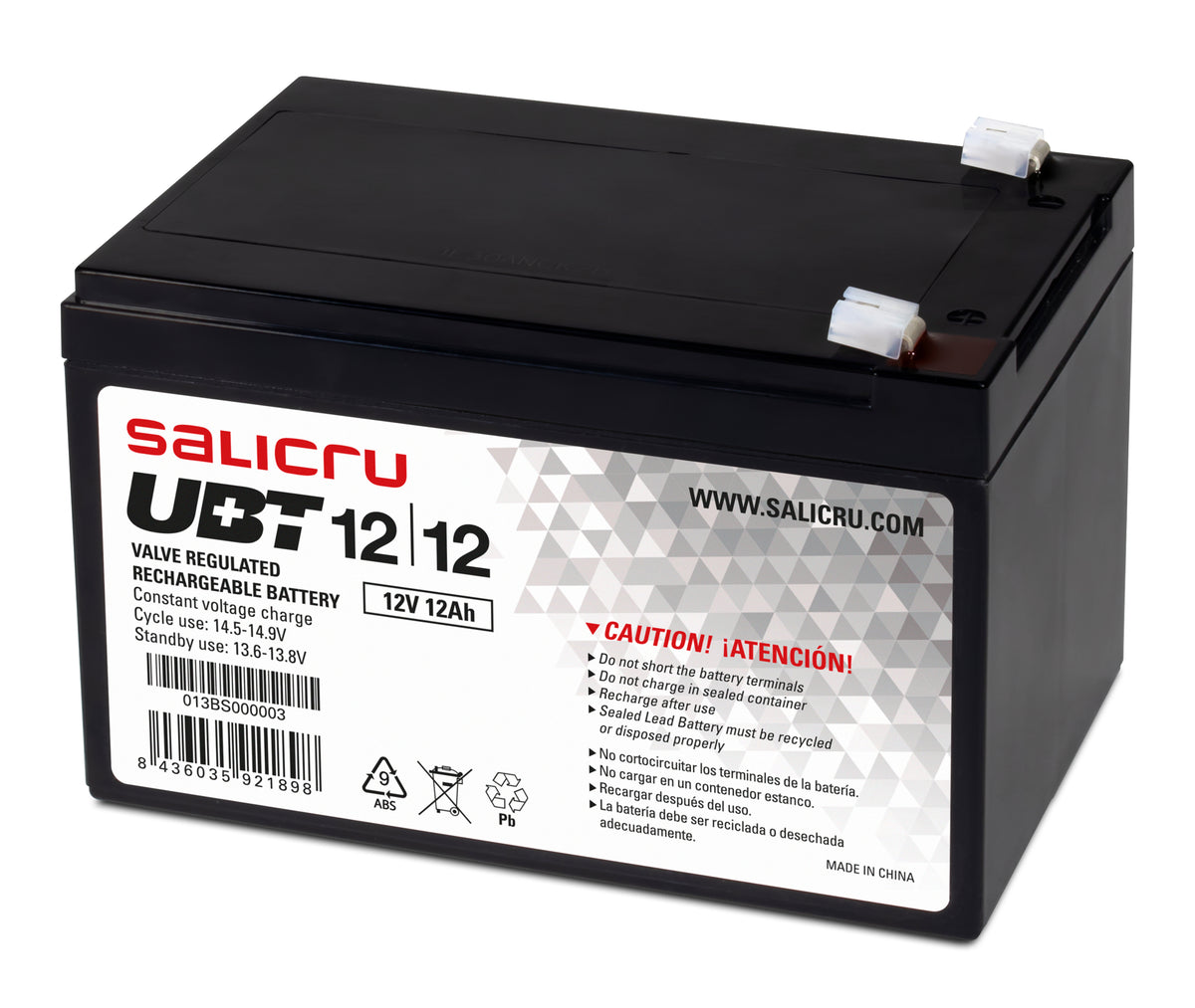 Bateria agm Salicru compatible para sais 12ah 12v