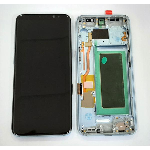 Pantalla lcd para Samsung Galaxy S8 G950F SM-G950F mas tactil negro mas marco azul calidad premium