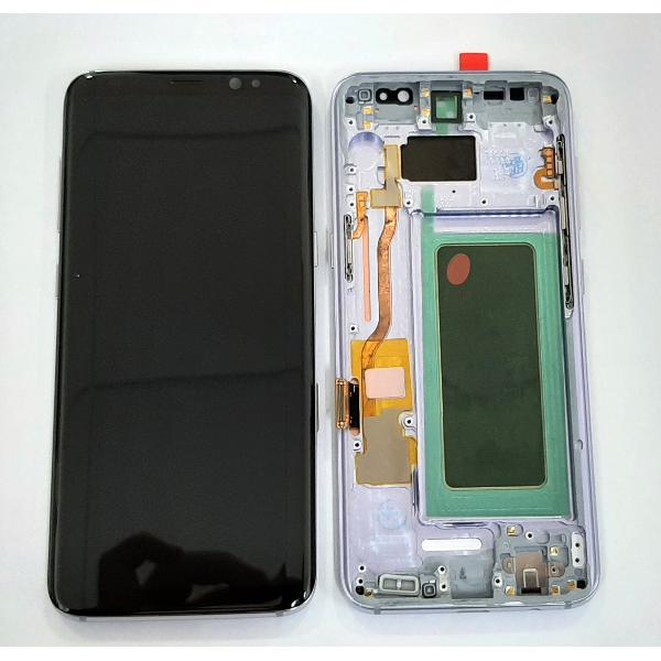 Pantalla lcd para Samsung Galaxy S8 G950F SM-G950F mas tactil negro mas marco purpura calidad premium
