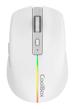 Mouse raton Coolbox gaming w01 blanco 1600 dpi inalambrico recargable