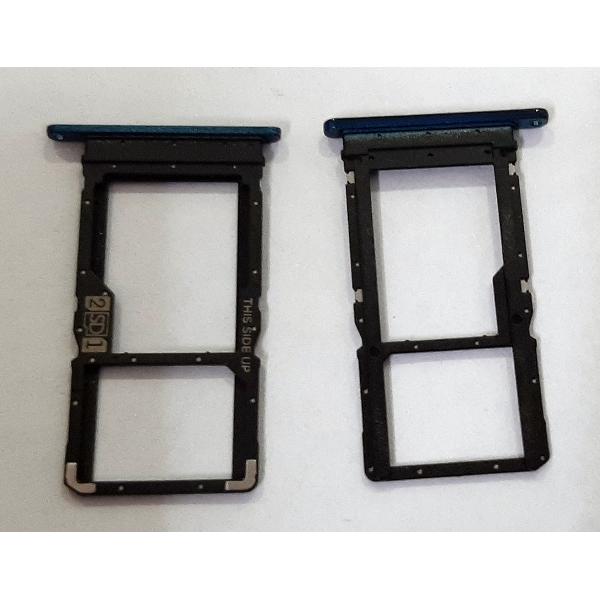 Soporte o bandeja sim azul para Motorola Moto One Fusion Plus calidad premium
