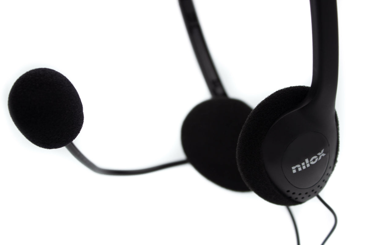 Auriculares Nilox microfono control vol negro alambrico doble jack
