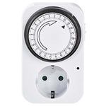 Programador Silver electronic analógico · 24 horas · 3600w · 250v · 16a · 50hz · ip 20 · ajustable 15 minutos · 24h negr
