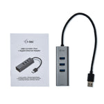 Hub i - tec USB 3.0 con 3 puertos USB 3.0 y ethernet glan rj - 45
