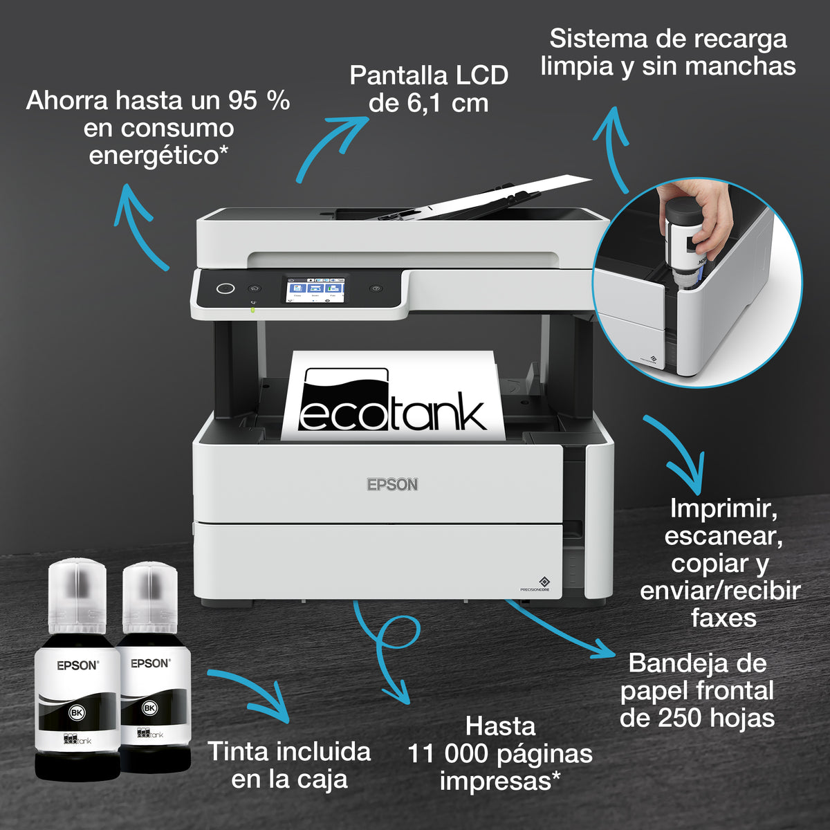 Multifunción Epson ecotank et - m3180 fax a4