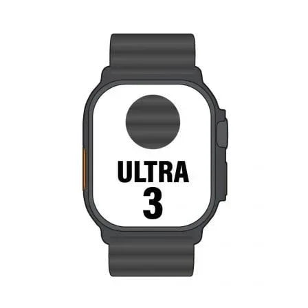 Apple Watch Ultra 3/ GPS/ Cellular/ 49mm/ Caja Titanio Negro/ Correa Ocean Negra - PixelPlaza