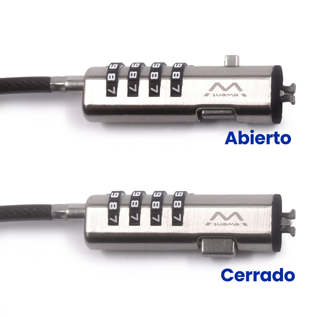 Cable de seguridad Ewent para portatil · combinacion 4 digitos 1.8m