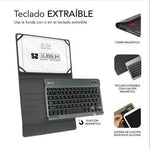 Funda con Teclado Subblim Keytab Pro Bluetooth para Tablets de 10.1"-10.8"/ Negra - PixelPlaza