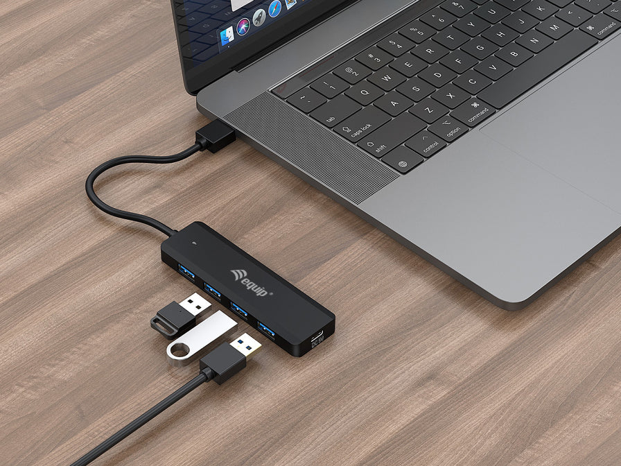 Hub USB Equip life a 4 x USB 3.2 - 1 x USB tipo c + adaptador USB tipo c