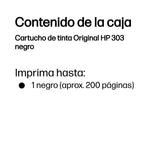 Cartucho de Tinta Original HP nş303/ Negro