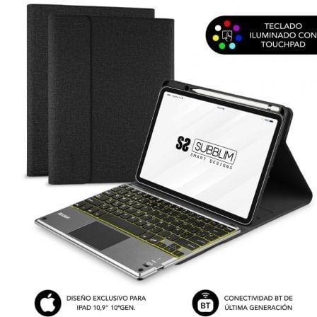 Funda con Teclado Subblim KeyTab Pro BT para Tablet iPad 10.9" 10a Gen/ Negra - PixelPlaza
