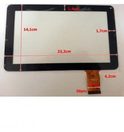 Pantalla táctil repuesto tablet china 9" Modelo 10 DH-0902A1-FPC03-02