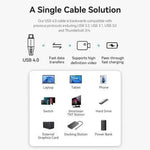 Cable USB 4.0 Tipo-C 5A Vention TAVHF/ USB Tipo-C Macho - USB Tipo-C Macho/ Hasta 240W/ 40Gbps/ 1m/ Gris - PixelPlaza