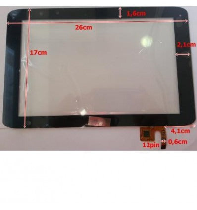 Pantalla táctil repuesto tablet china 10.1 modelo 7"