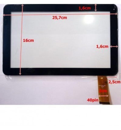 Pantalla táctil repuesto tablet china 10.1 modelo 11"