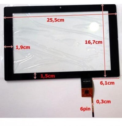 Pantalla táctil repuesto tablet china 10.1 modelo 12"