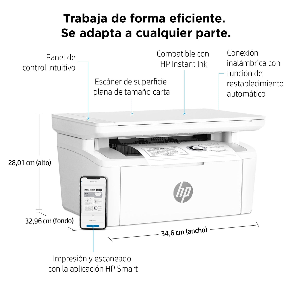 Multifunción láser HP m140w monocromo wifi