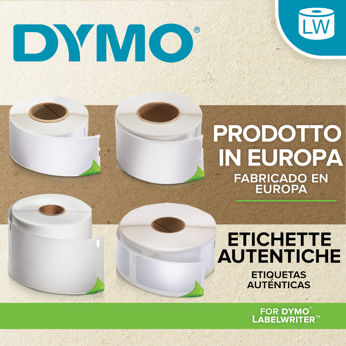 Etiquetas Adhesivas en Rollo Dymo 99012/ 89 x 36mm/ 260 x 2 uds