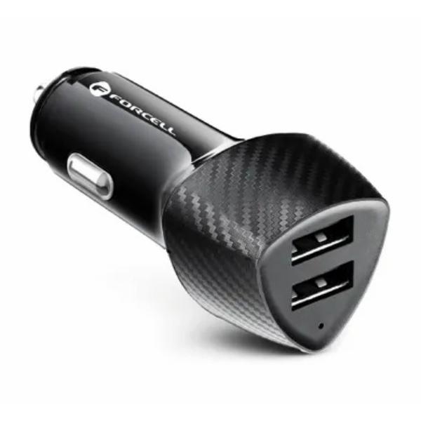 Cargador de coche doble de la serie FORCELL CARBON 17W
