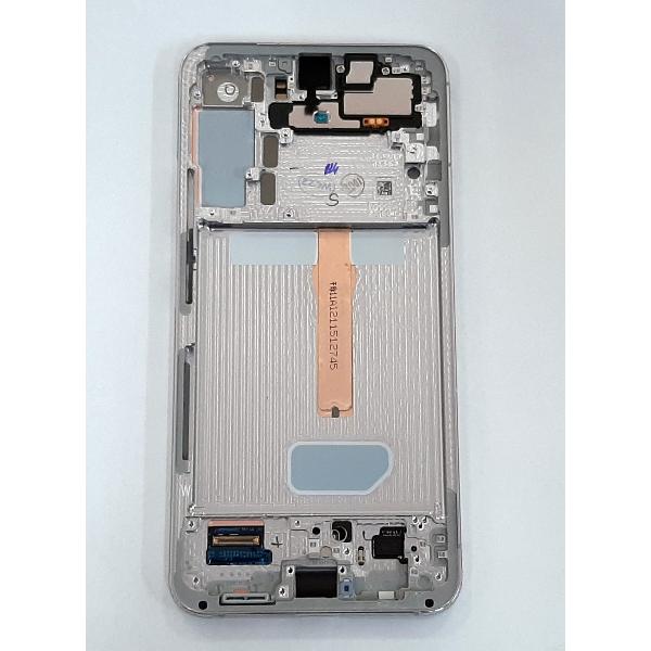 Pantalla lcd para Samsung Galaxy S22 Plus SM-S906B GH82-27500B mas tactil negro mas marco phantom blanco Service Pa