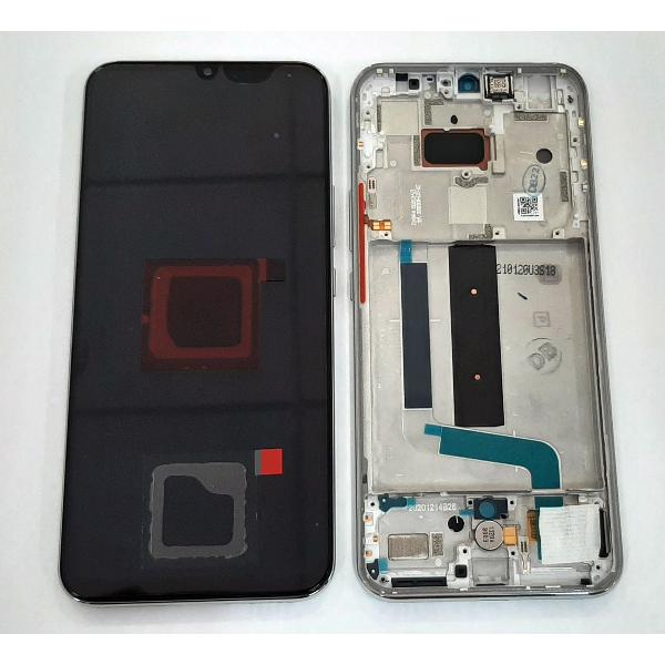 Pantalla lcd para Xiaomi Mi 10 Lite 5G 56000500J900 mas tactil negro mas marco plata Service Pack
