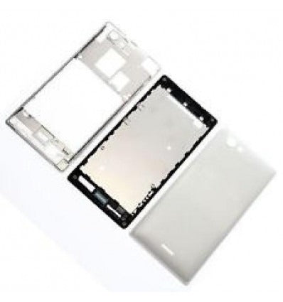 Sony Xperia J ST26I Carcasa Central + Tapa Batería blanco