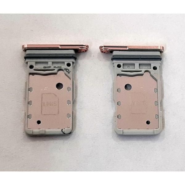 Soporte o bandeja dual sim rosa para Samsung Galaxy S21 5G SM-G991 calidad premium