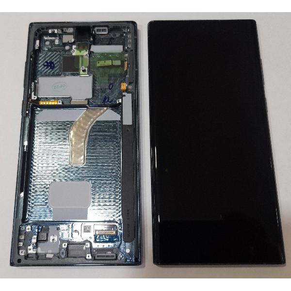 Pantalla lcd para Samsung Galaxy S22 Ultra SM-S908B GH82-27489D mas tactil negro mas marco verde Service Pack