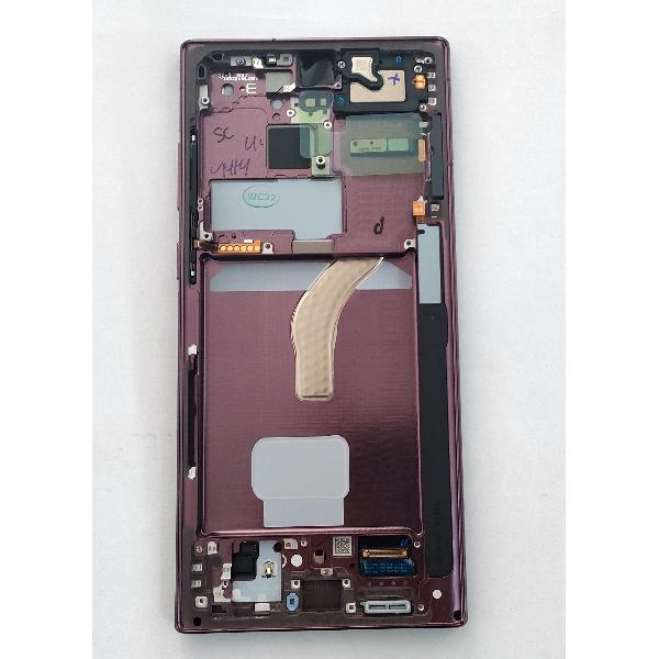 Pantalla lcd para Samsung Galaxy S22 Ultra SM-S908B GH82-27488B GH82-27489B tactil negro marco burgundy Service pac