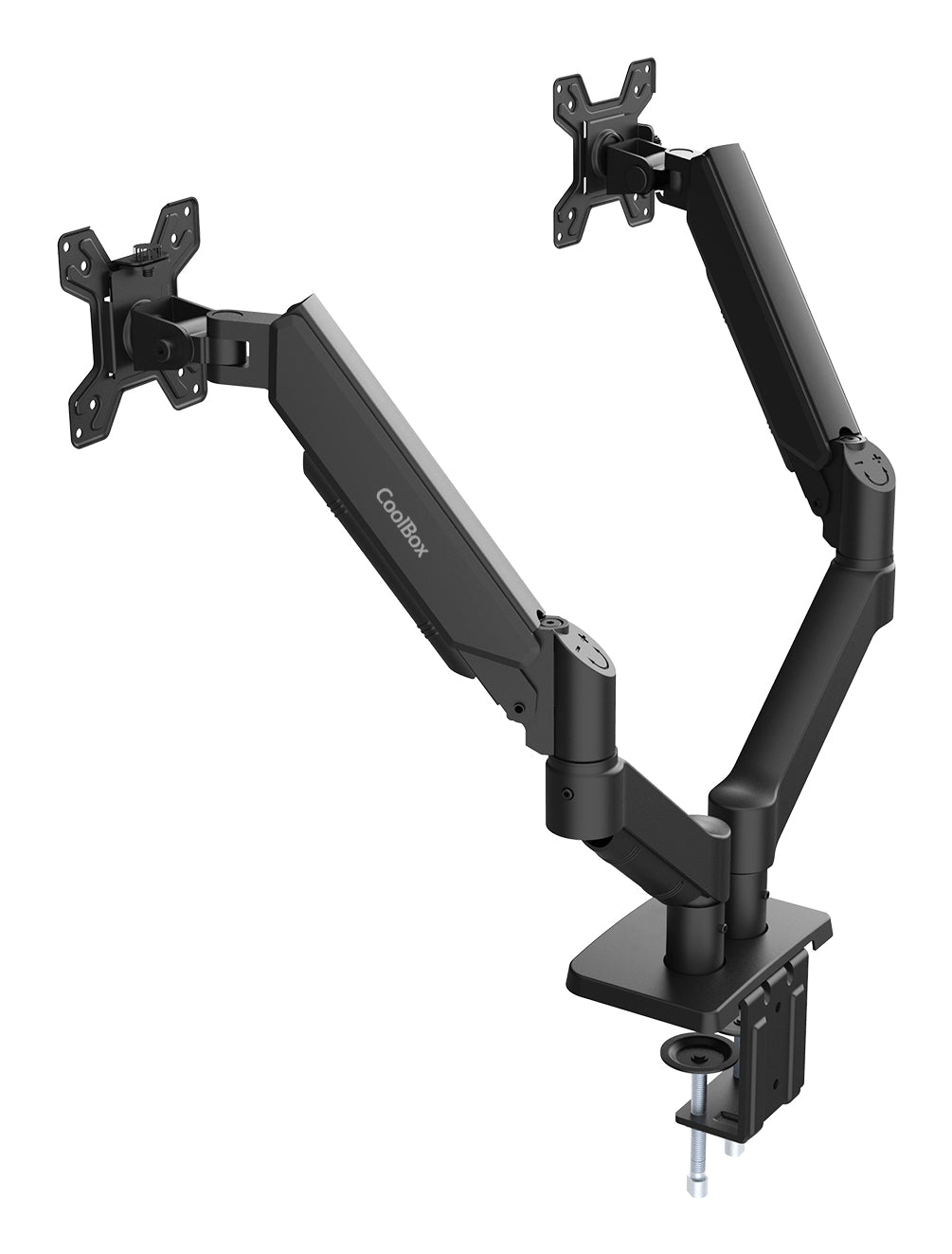 Soporte 2 monitores Coolbox hasta 32 pulgadas abrazadera articulado