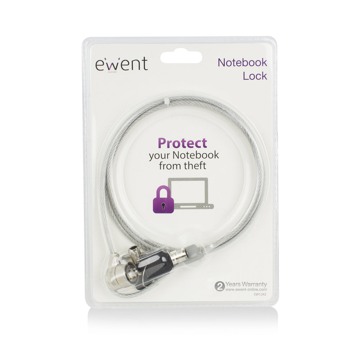 Cable de seguridad Ewent cierre kensington (universal) para portatil · 2 llaves · 1.5m