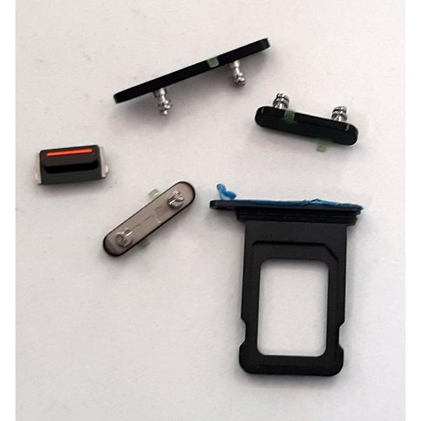 Set botones mas soporte sim negros para IPhone 14 Pro 14 Pro Max calidad premium