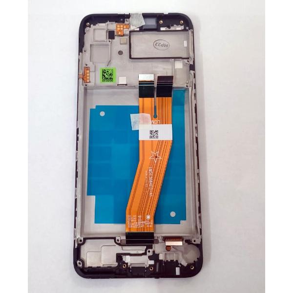 Pantalla lcd para Samsung Galaxy A03 160mm SM-A035F GH81-21625A mas tactil negro mas marco negro Service Pack