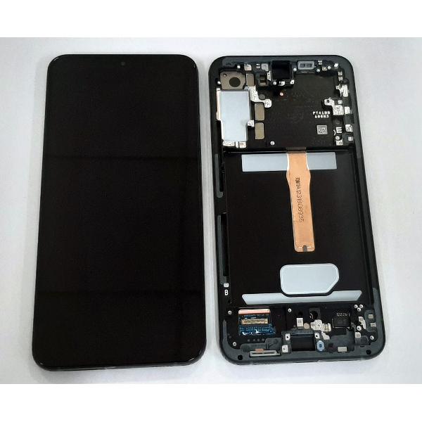 Pantalla lcd para Samsung Galaxy S22 Plus SM-S906B GH82-27500E mas tactil negro mas marco gris Service Pack