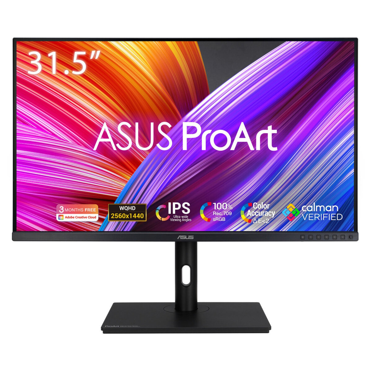 Monitor Profesional ASUS ProArt Display PA328QV 31.5"/ WQHD/ Multimedia/ Regulable en altura/ Negro