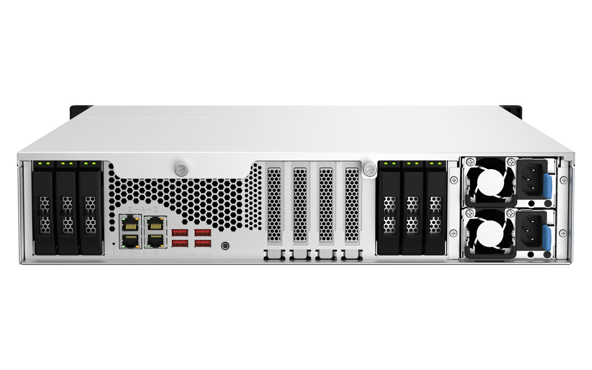 Servidor nas qnap ts - h1887xu - rp - e2336 - 32g 18 bahias 2u rack
