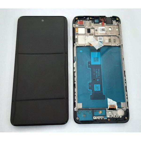 Pantalla lcd para Motorola Moto E22s 5D68C21370 mas tactil negro mas marco negro Service Pack