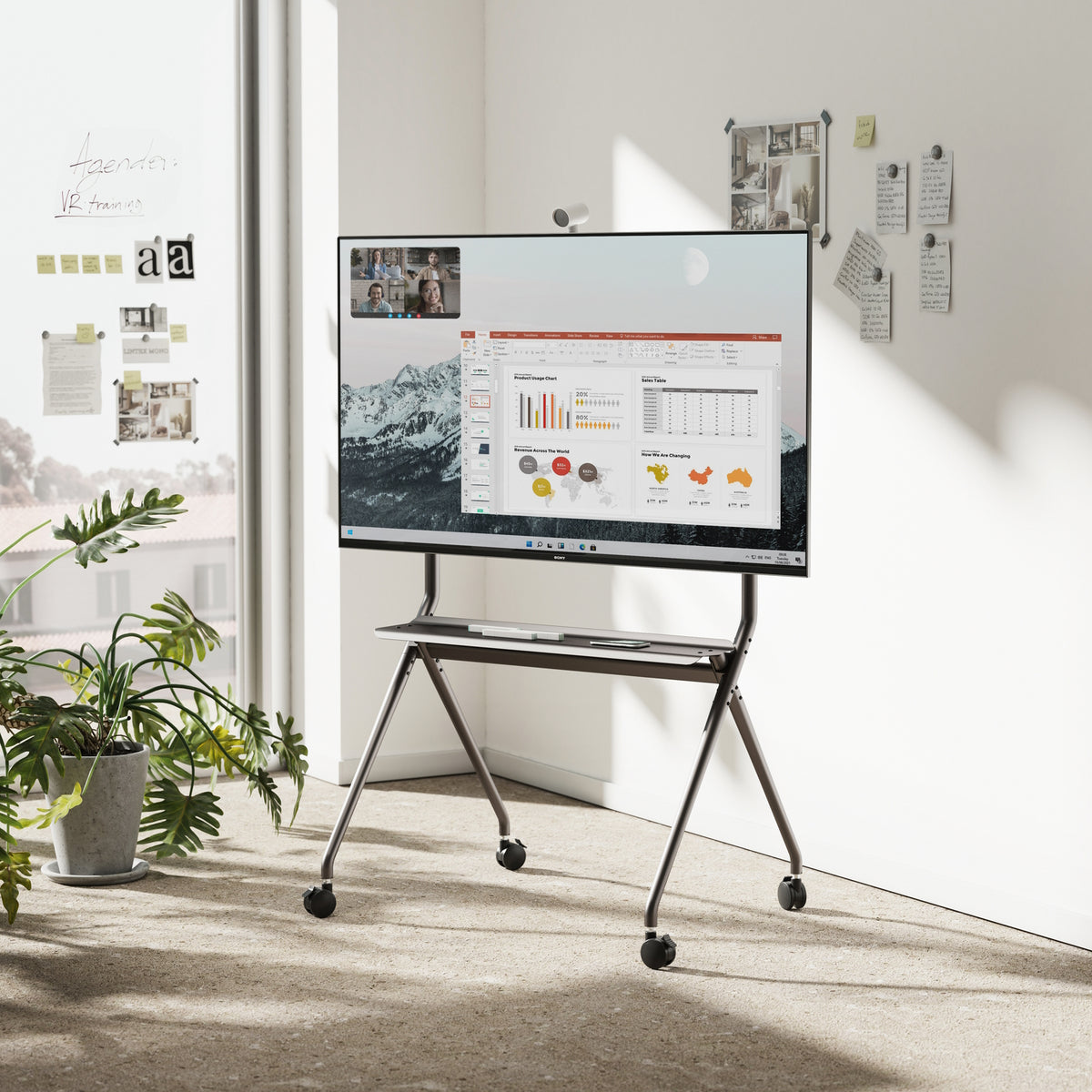 Pedestal móvil para suelo Ewent ew1542 para tv de 50 pulgadas - 86 pulgadas carga maxima 120kg