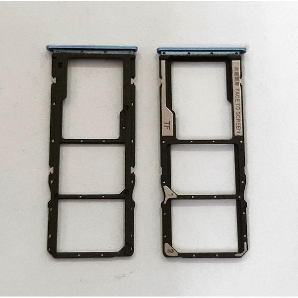 Soporte o bandeja dual sim azul para Xiaomi Poco M5s calidad premium