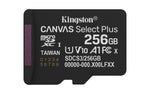 Tarjeta memoria micro secure digital sdxc 256GB Kingston canvas select plus clase 10 uhs - 1 + adaptador sd