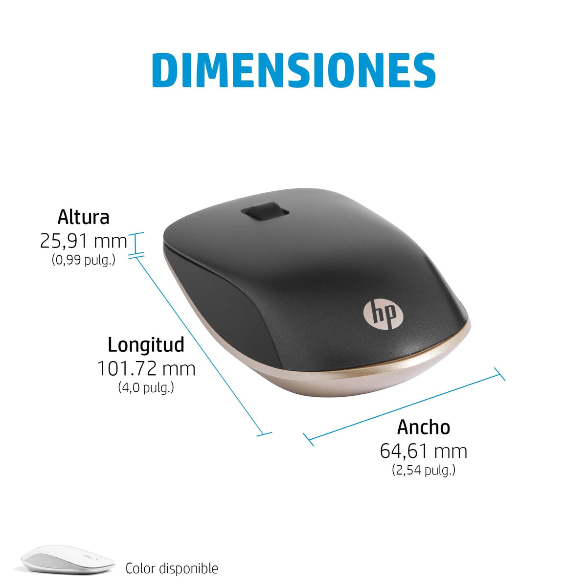 Ratón bluetooth Hp 410 de perfil bajo y plata