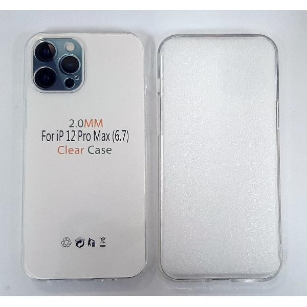 Funda de silicona transparente de 2 mm mas cubierta camara para iPhone 12 Pro Max A2342 A2410 A2411 A2412