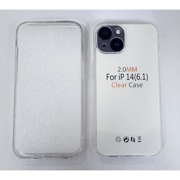 Funda de silicona transparente de 2 mm con cubierta de cámara para iPhone 14 A2882 A2649 A2881 A2884