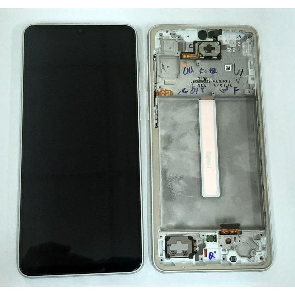 Pantalla lcd para Samsung Galaxy A33 5G SM-A336B GH82-28144B mas tactil negro mas marco plata Service Pack