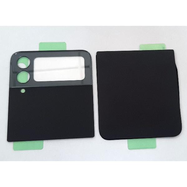Set 2 tapa trasera o tapa bateria negra para Samsung Galaxy Z Flip 4 SM-F721