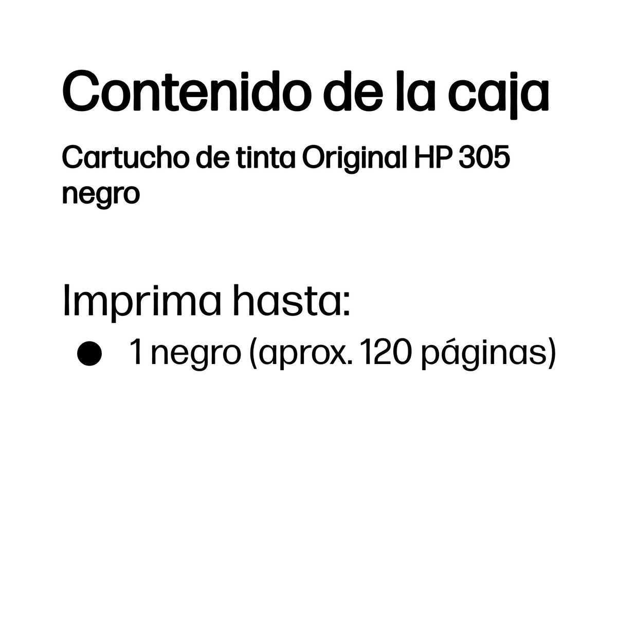 Cartucho tinta HP 305 3ym61ae negro deskjet 1210 - 1212