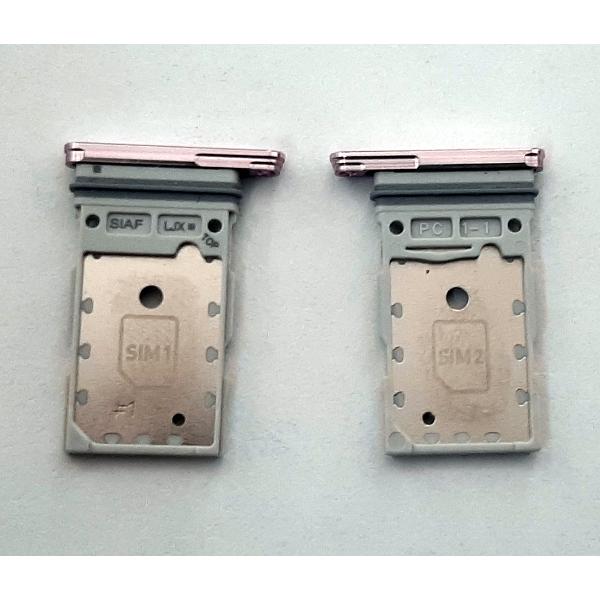 Soporte o bandeja dual sim rosa para Samsung Galaxy S23 Plus SM-S916 calidad premium